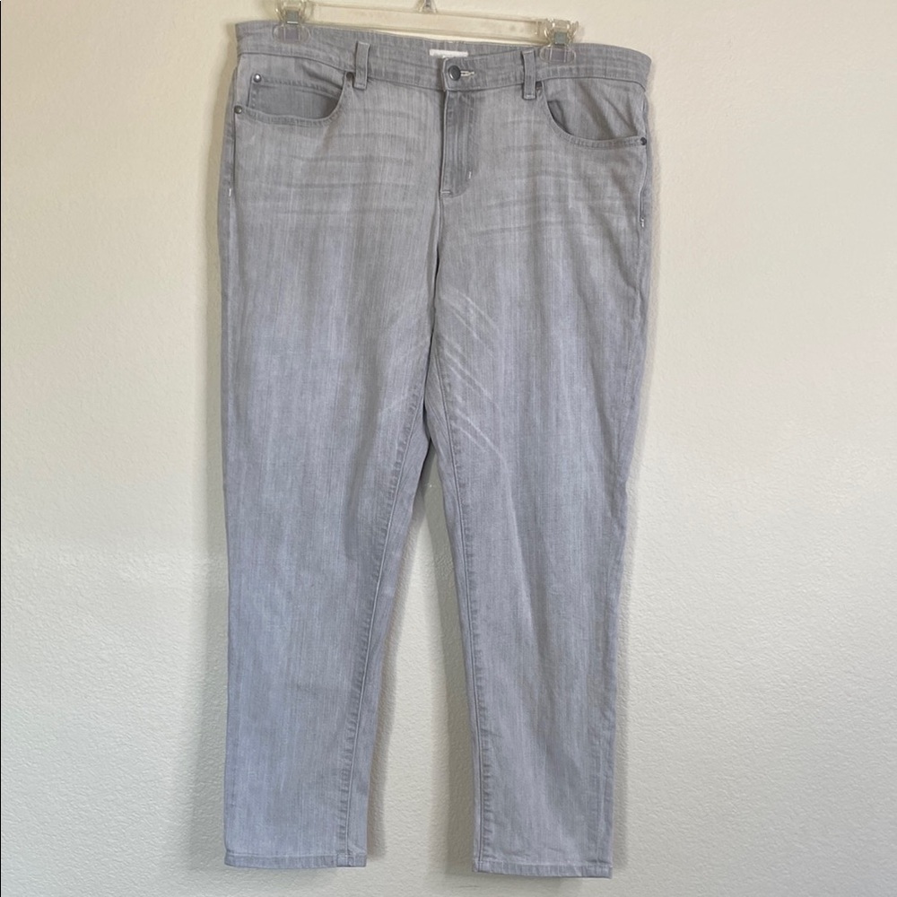 Eileen Fisher Gray Denim jeans Sz 14 EUC